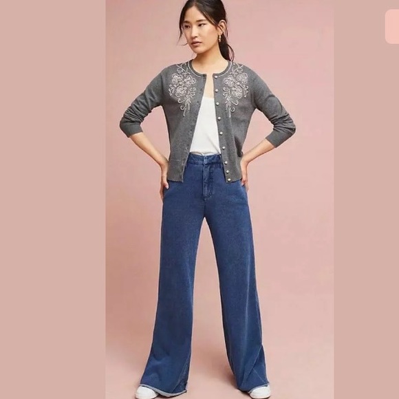 NWT $178 Anthropologie Pearl Embellished Floral - Picture 5 of 6